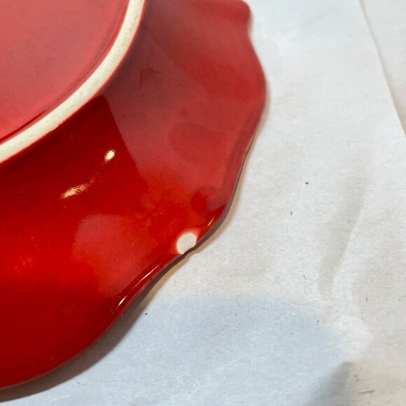 The Pioneer Woman Vintage Red Scalloped Stoneware Plates Set Of 6 Diameter 8" - Picture 7 of 9